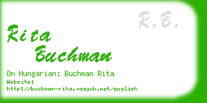 rita buchman business card